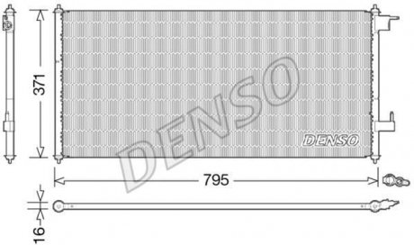 Радіатор кондиціонераFORD TOURNEO CONNECT I 02-13,TRANSIT CONNECT (P65_, P70_, P80_) 02-13 DENSO DCN10030