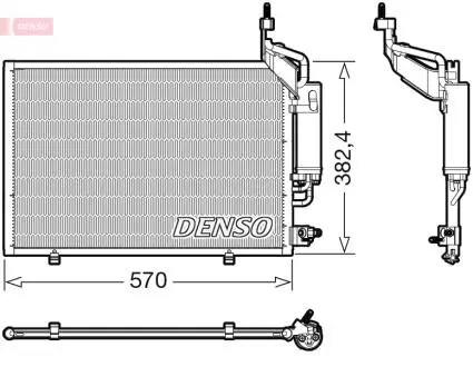 Конденсатор кондиционера FORD Fiesta VI 1.0 2008 - DENSO DCN10050