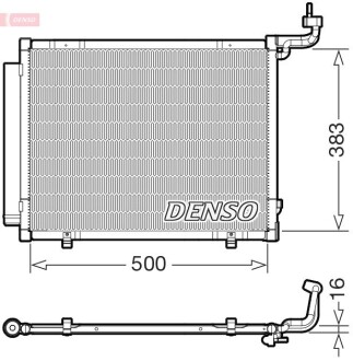 Радиатор кондиционера (с осушителем) Ford Fiesta VII/Transit 1.0 EcoBoost/1.5 TDCi 14- DENSO DCN10057