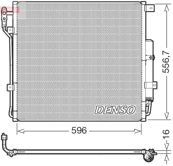 Конденсатор кондиціонера (з осушувачем) LAND ROVER DISCOVERY IV, RANGE ROVER SPORT I 2.7D-5.0 04.09-12.18 DENSO DCN14004