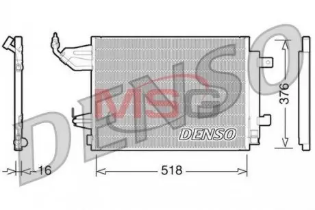 Радиатор кондиционера DENSO DCN16001