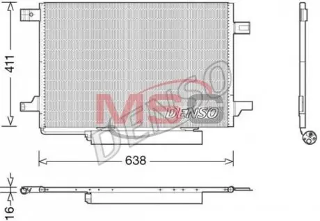 Радіатор кондиціонераMERCEDES-BENZ B-CLASS (W245) 05-11,A-CLASS (W169) 04-12 DENSO DCN17004