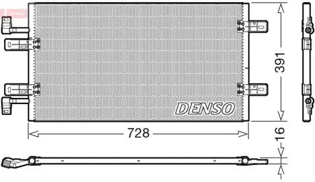 Радіатор кондиціонераRENAULT TRAFIC II (FL) 06-; OPEL VIVARO A Combi (J7) 06-14 DENSO DCN20019