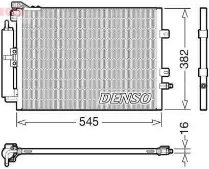 Конденсатор кондиціонера (з осушувачем) RENAULT CLIO III, MODUS 1.2-2.0 12.04- DENSO DCN23040