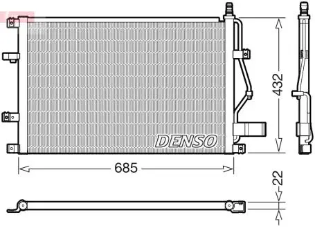 Конденсатор кондиціонера VOLVO S60 I, S80 I, S80 II, V70 II, V70 III, XC70 I 2.0-3.0 11.97-12.11 DENSO DCN33013