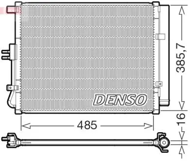 Конденсатор кондиціонера (з осушувачем) KIA SOUL II 1.6 02.14-12.18 DENSO DCN43007