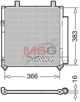 Конденсатор кондиціонера (з осушувачем) MITSUBISHI MIRAGE / SPACE STAR VI 1.0/1.2 05.12- DENSO DCN45007