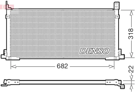 Фото радіатор кондиціонера DENSO DCN50135 Радіатор кондиціонера DENSO DCN50135