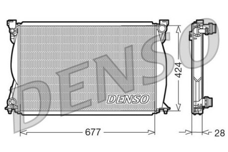 Радіатор, охолодження двигуна DENSO DRM02038