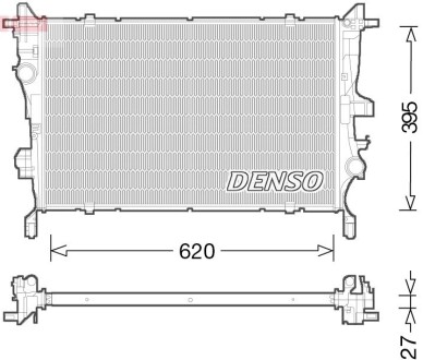 Радиатор двигателя, главный DENSO DRM09045