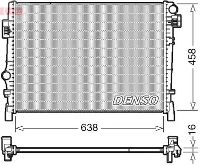 Радиатор двигателя, главный DENSO DRM09054