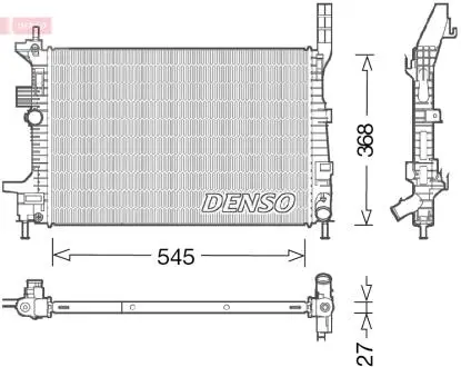 Радиатор двигателя, главный DENSO DRM10029