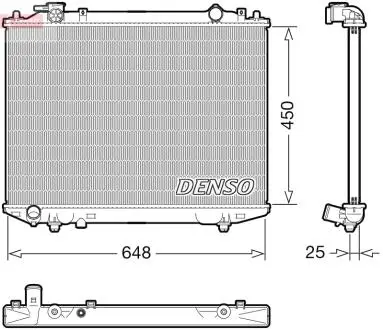 Радіатор двигуна (мкпп) FORD RANGER 2.5D 10.99-06.06 DENSO DRM10117