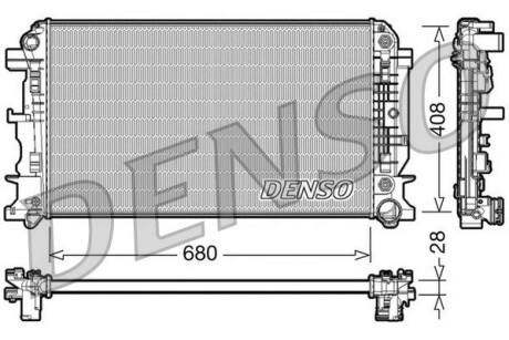 Радіатор, охолодження двигуна DENSO DRM17044