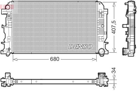 Радиатор охлаждения MB Sprinter/VW Crafter 06-(+AC) (414x680x34 мм) (снят с производства)) DENSO DRM17117