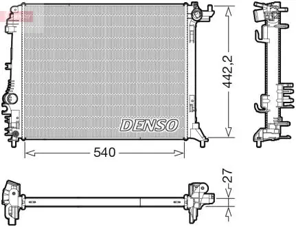 Радіатор двигуна RENAULT GRAND SCENIC IV, MEGANE IV, SCENIC IV, TALISMAN 1.2-1.5DH 11.15- DENSO DRM23114