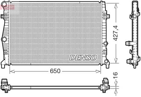 Радіатор двигуна AUDI A3, SEAT LEON, LEON SC, LEON ST, SKODA OCTAVIA III, VW GOLF SPORTSVAN VII, GOLF VII 1.0-1.4CNG 08.12-03.21 DENSO DRM32060