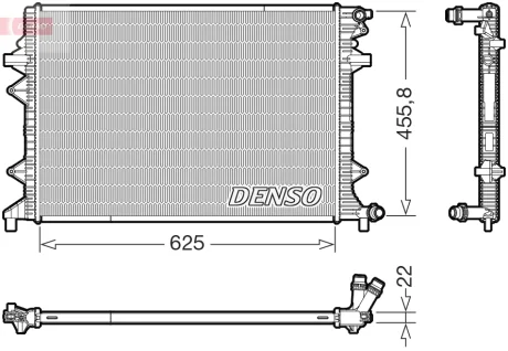 Радіатор двигуна VW TIGUAN 1.4/2.0D 05.10-07.18 DENSO DRM32066