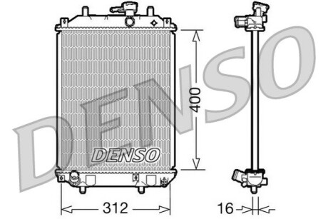 Радіатор, охолодження двигуна DENSO DRM35002