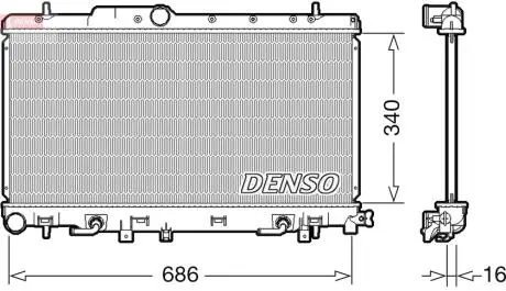 Радиатор двигателя, главный DENSO DRM36018