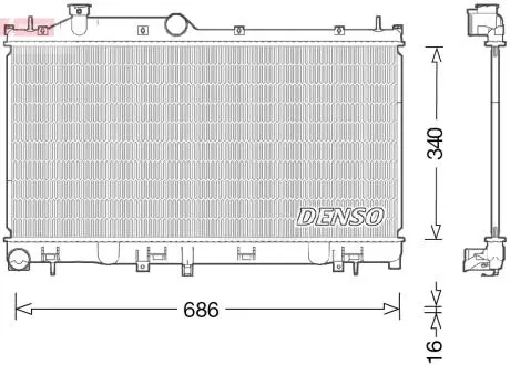 Радіатор двигуна, головний DENSO DRM36021