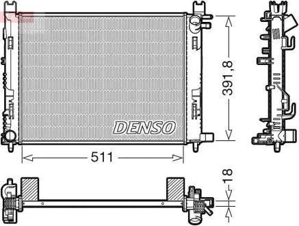Радіатор двигуна, головний DENSO DRM37002