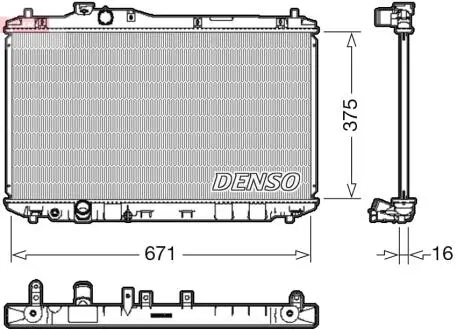 Радіатор двигуна, головний DENSO DRM40037