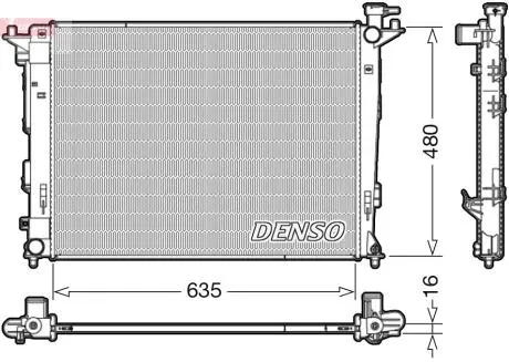 Радиатор двигателя, главный DENSO DRM41006