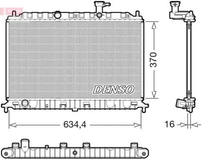 Радіатор двигуна (мкпп) KIA RIO II 1.4/1.6 03.05-12.11 DENSO DRM43009