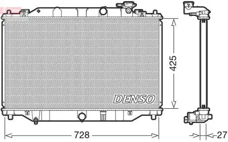 Радіатор двигуна, головний DENSO DRM44040