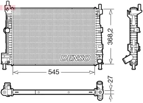 Радіатор двигуна DENSO DRM44045