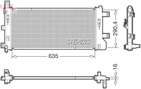 Радіатор охолодження Nissan Leaf 10- EM57/EM61 DENSO DRM46105