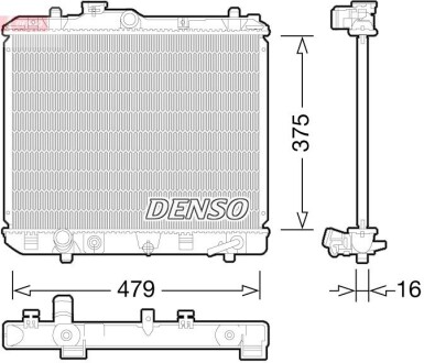 Радіатор, охолодження двигуна DENSO DRM47028