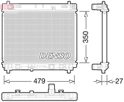 Радиатор, охлаждение двигателя DENSO DRM50058