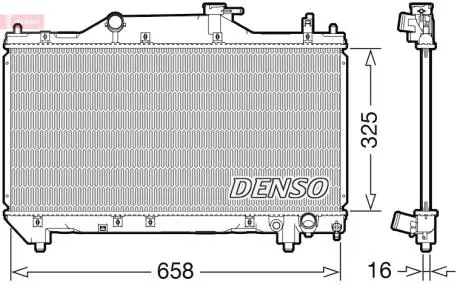 Радіатор двигуна (мкпп) TOYOTA AVENSIS, AVENSIS VERSO 1.6/1.8/2.0 07.00-11.09 DENSO DRM50131
