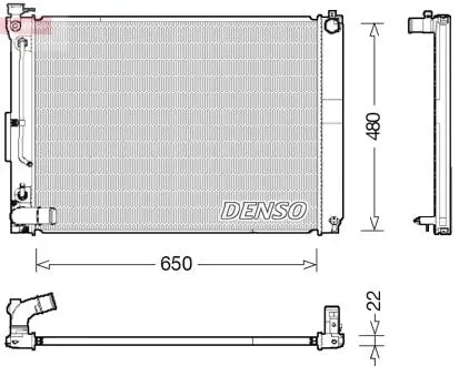 Радиатор двигателя, главный DENSO DRM51012