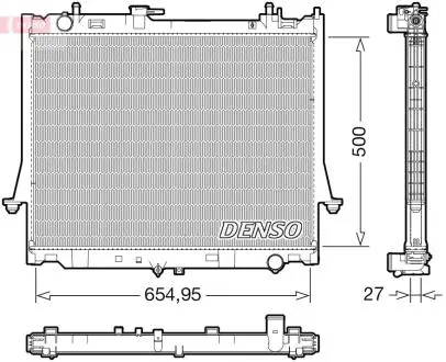 Радіатор двигуна (мкпп) ISUZU D-MAX II 2.5D 06.12- DENSO DRM99014