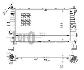 Радіатор системи охолодження OPEL MERIVA 1.7DTI 03- DEPO 0370170087B (фото 1)