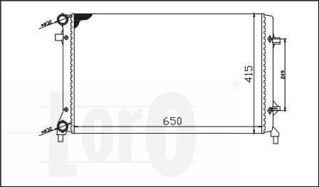 Радиатор воды Caddy III 2.0SDI/1.4i/1.6i /Golf/Octavia (+/- AC) (650x398x26) DEPO 053-017-0018