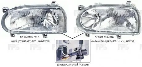 Фара передняя DEPO FP 9522 R15-E
