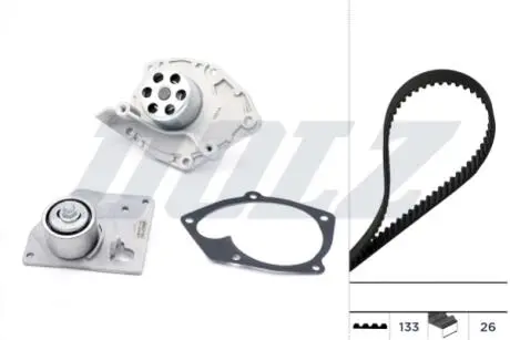 Комплект ГРМ (ремінь + ролик + водяний насос) NISSAN PRIMERA, RENAULT GRAND SCENIC II, LAGUNA II, MEGANE II, SCENIC II 1.9D 03.01- DOLZ KD027