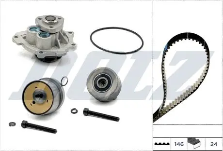 Комплект ГРМ + помпа Opel Astra J/Insignia A/Zafira/Zaz Lanos 1.4-1.8 00- (24x146z) DOLZ KD162