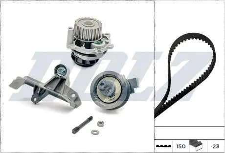 К-кт. ГРМ (помпа+рем.+2шт. ролик) AUDI 1,8/1,8T VW Golf IV 1,8/1,8T SKODA DOLZ KD168