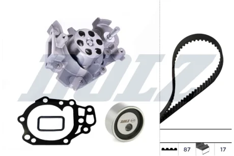 Комплект ГРМ (ремінь + ролик + водяний насос) RENAULT CLIO II, MEGANE SCÉNIC, TWINGO II 1.2/1.6 10.96-09.14 DOLZ KD348