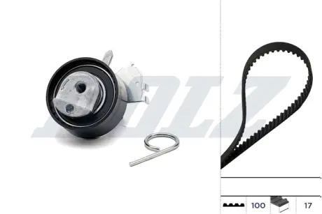 Комплект ГРМ (ремінь + ролик) CITROEN BERLINGO, BERLINGO/MINIVAN, C2, C3 I, C3 II, SAXO, PEUGEOT 106 II, 206, 206+, PARTNER/MINIVAN 1.1 05.96-06.13 DOLZ SKD061