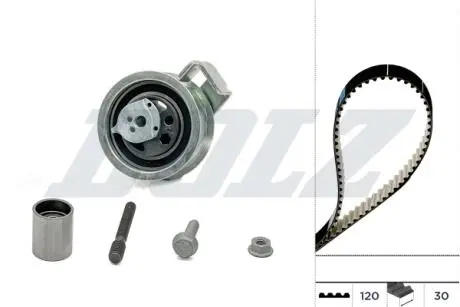 К-кт. ГРМ (рем.+2шт.ролика+крепление) 1,9TDI: AUDI A3/4/6 VW 1,4 T5 SEAT SKODA FORD Galaxy DOLZ SKD105
