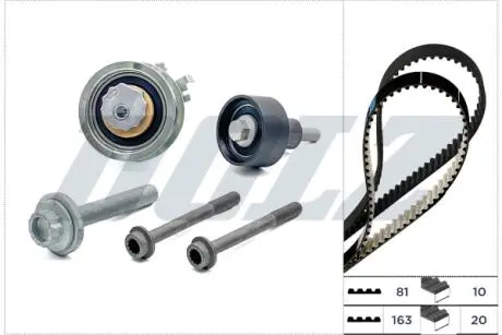 Комплект ГРМ (ремінь + ролик) AUDI A3, SEAT IBIZA IV, IBIZA IV SC, IBIZA IV ST, MII, SKODA CITIGO, FABIA III, VW LOAD UP, POLO, POLO V, UP! 1.0/1.0CNG/1.4 08.11- DOLZ SKD149