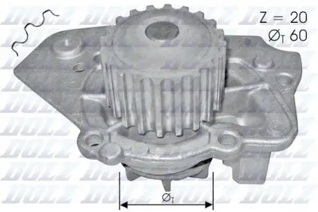 Водяний насос CITROEN BX (XB-_) C15 (VD-_) VISA ZX (N2) / PEUGEOT 205 I (741A/C) 205 II (20A/C) 305 DOLZ T136