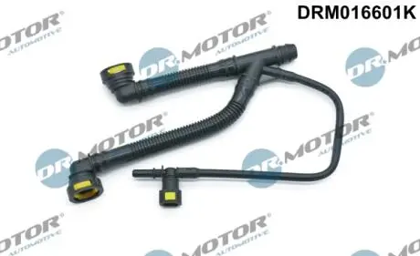 Шланг вентиляции пластиковый с фитингами. DR.MOTOR DRM16601K