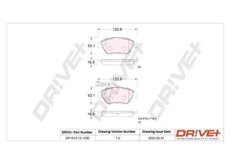 Колодки гальмівні (передні) Fiat Doblo/Citroen Nemo/Peugeot Bipper 08- (Bosch) + датчик Drive+ DP1010101230